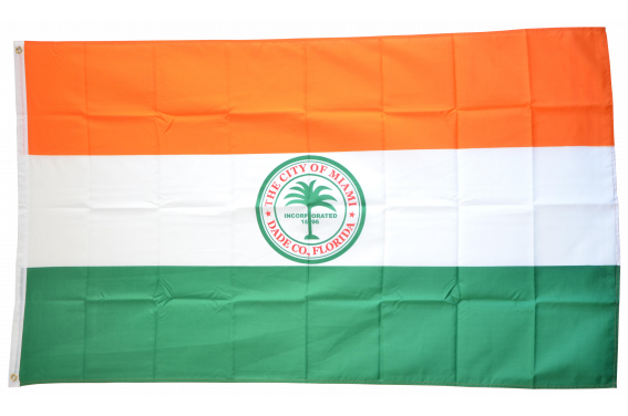 Miami City Flag, Unique Design, 3x5 Ft / 90x150 cm, Made in EU
