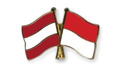 Austria - Indonesia Friendship Flag Pin, Badge - 22 mm