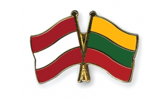 Austria - Lithuania Friendship Flag Pin, Badge - 22 mm