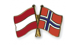 Austria - Norway Friendship Flag Pin, Badge - 22 mm