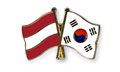 Austria - South Korea Friendship Flag Pin, Badge - 22 mm