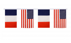 France - USA Friendship Bunting Flags - 5.9 x 8.65 inch